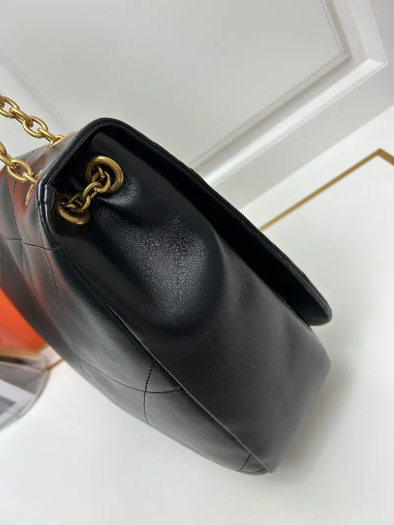 YSL Large Black Leather Top Handle Bag 737 - Image 4