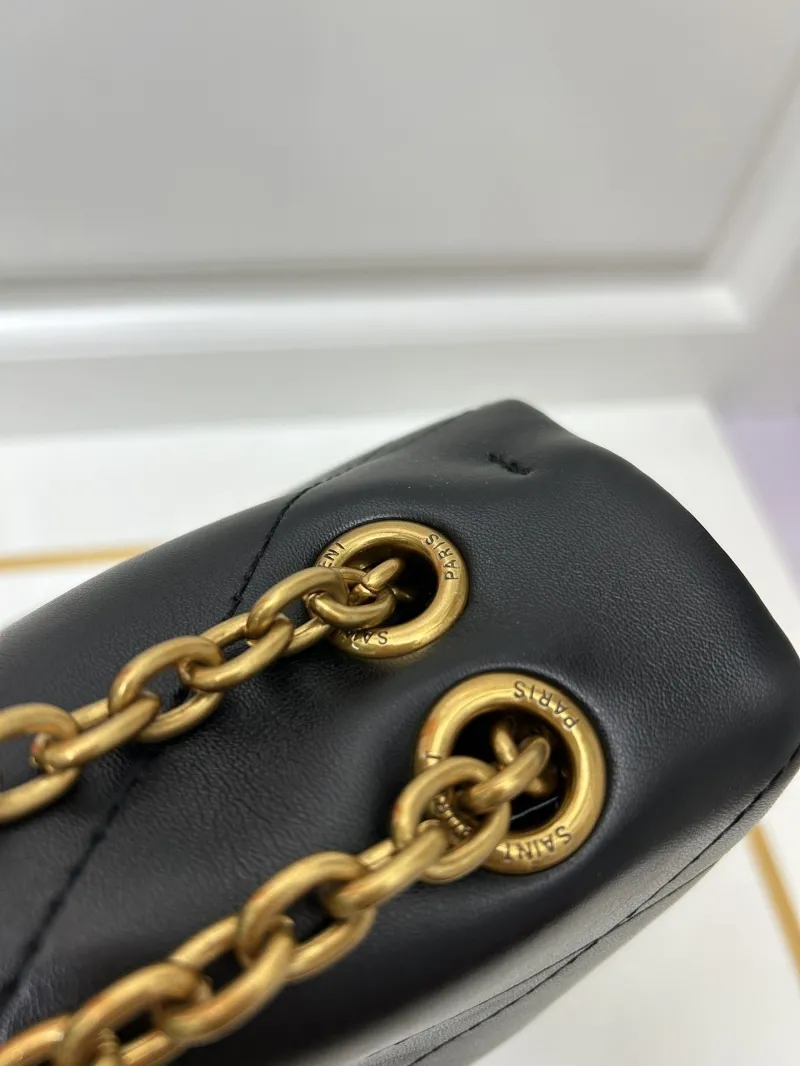 YSL Large Black Leather Top Handle Bag 737 - Image 6