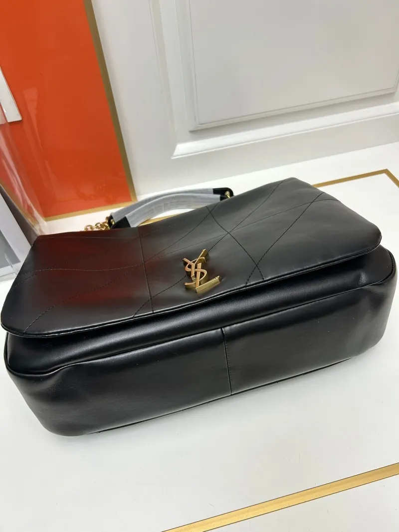 YSL Large Black Leather Top Handle Bag 737 - Image 7