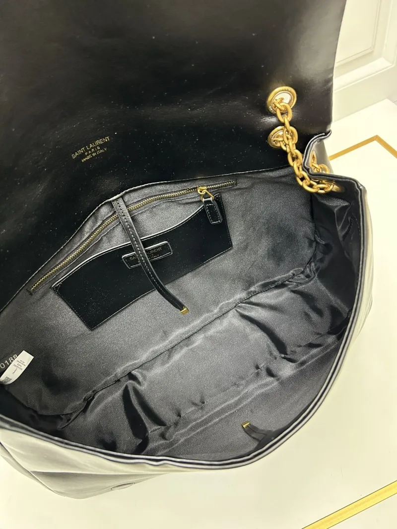 YSL Large Black Leather Top Handle Bag 737 - Image 8