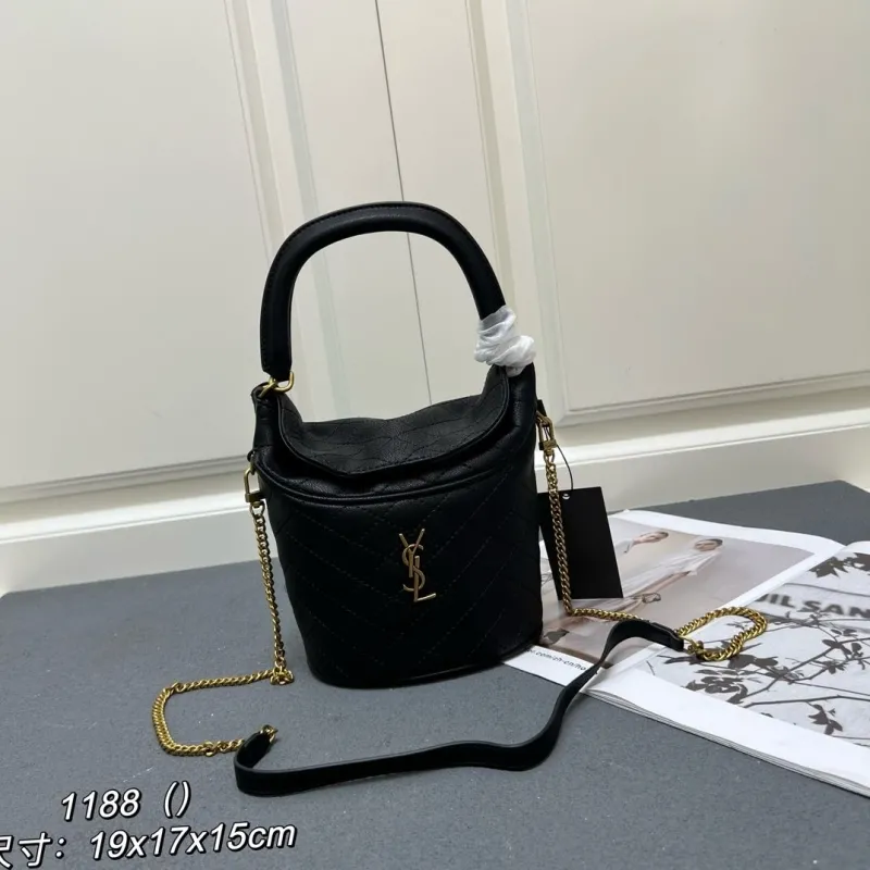 YSL Black Bucket Bag 738