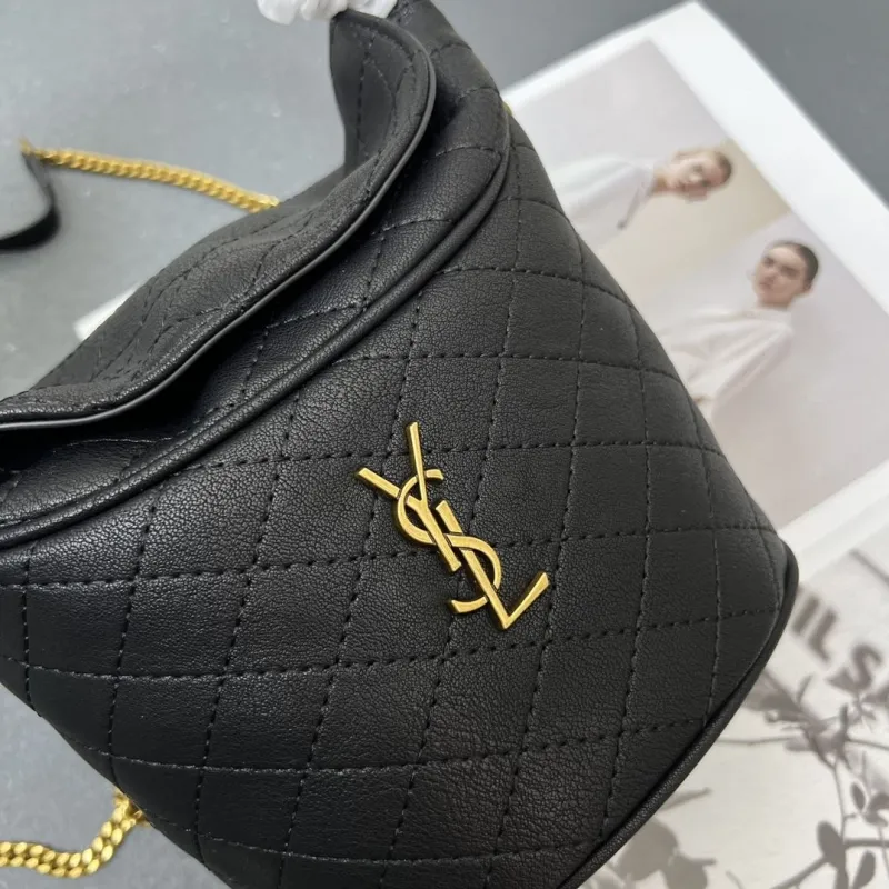 YSL Black Bucket Bag 738 - Image 5
