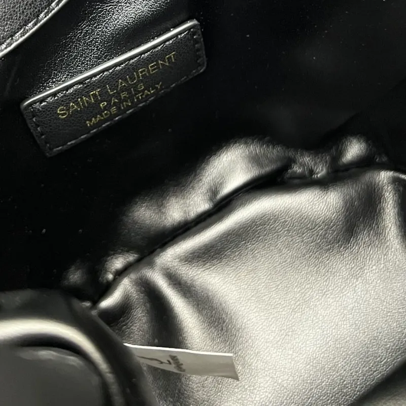 YSL Black Bucket Bag 738 - Image 9