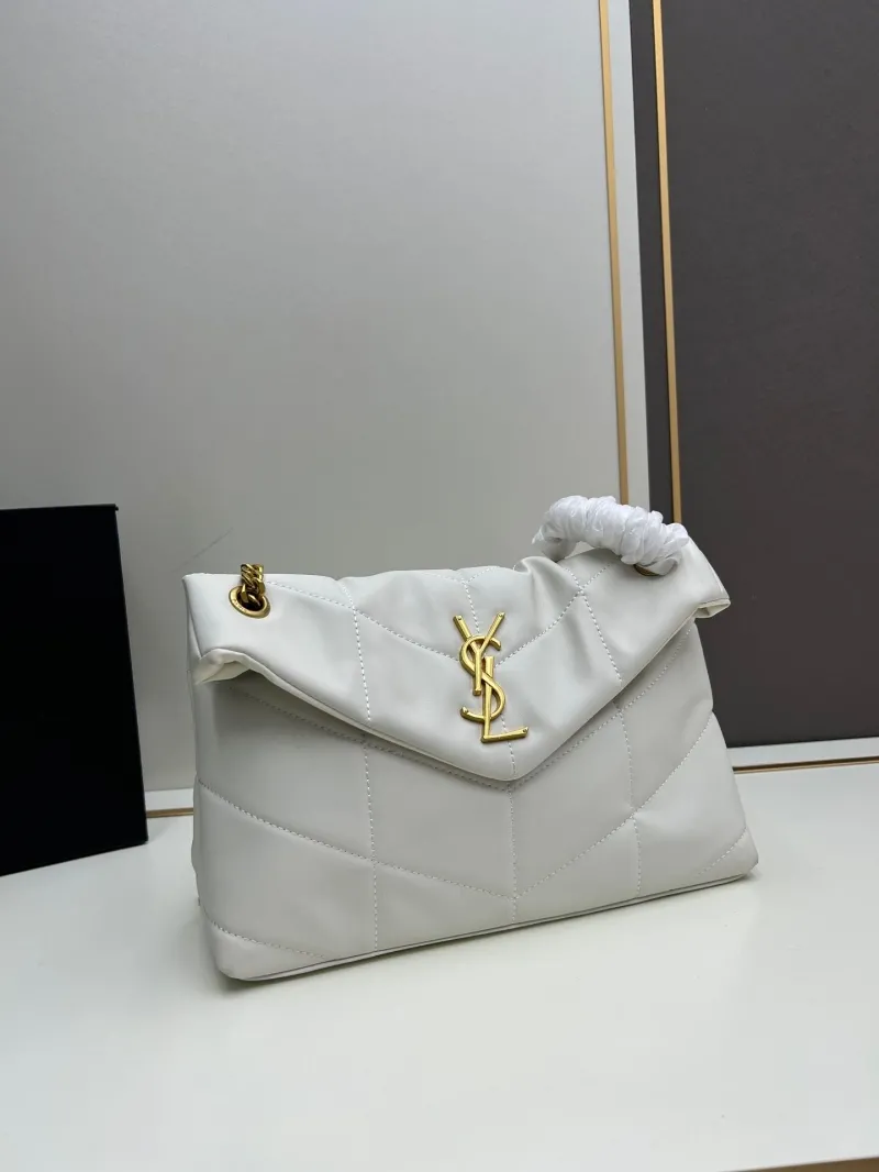 YSL White Quilted Chain Shoulder Bag 8819 - Image 3