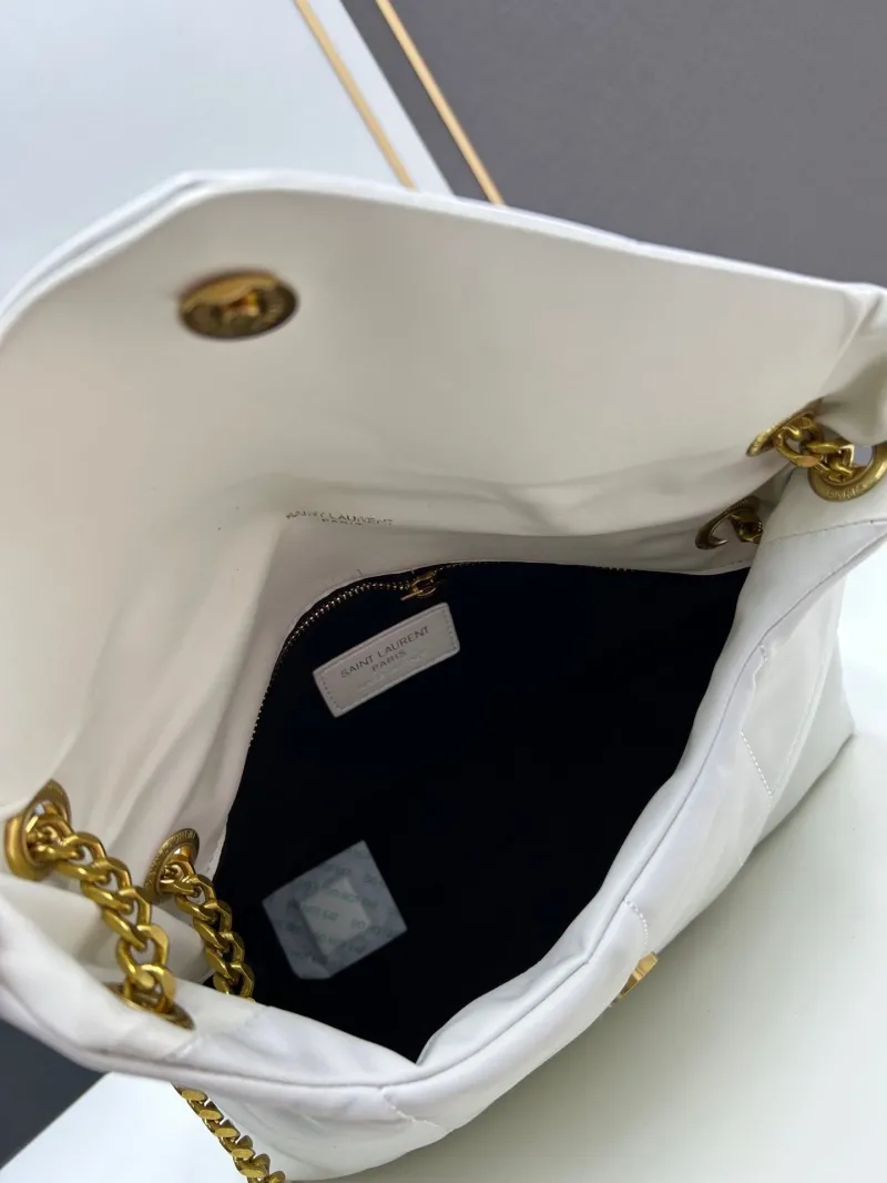 YSL White Quilted Chain Shoulder Bag 8819 - Image 7