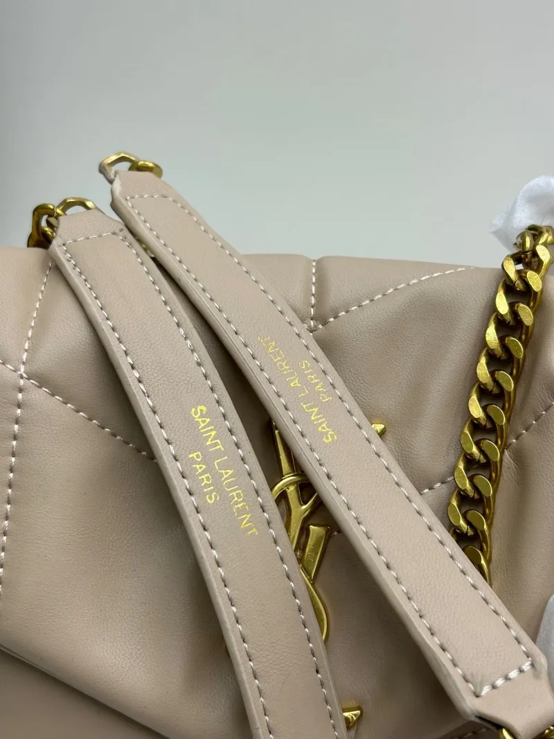 YSL Beige Quilted Chain Shoulder Bag 8819 - Image 6