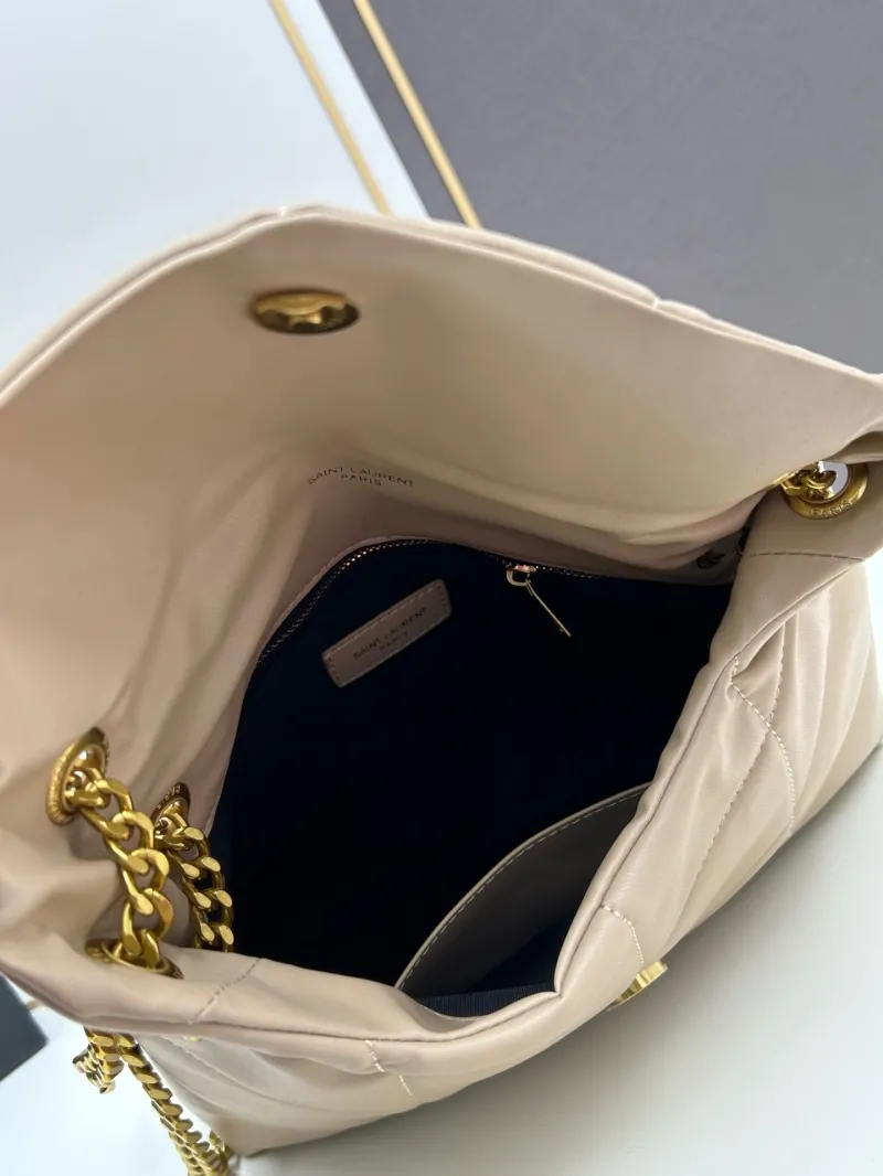 YSL Beige Quilted Chain Shoulder Bag 8819 - Image 7