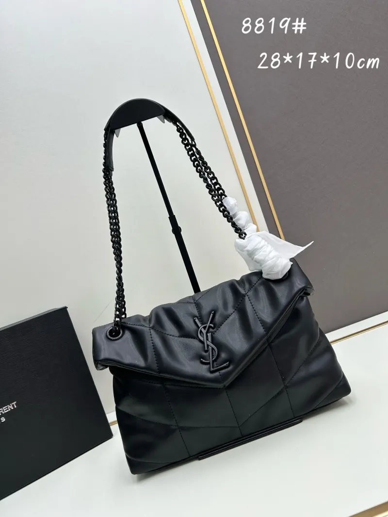 YSL Black Quilted Chain Shoulder Bag 8819