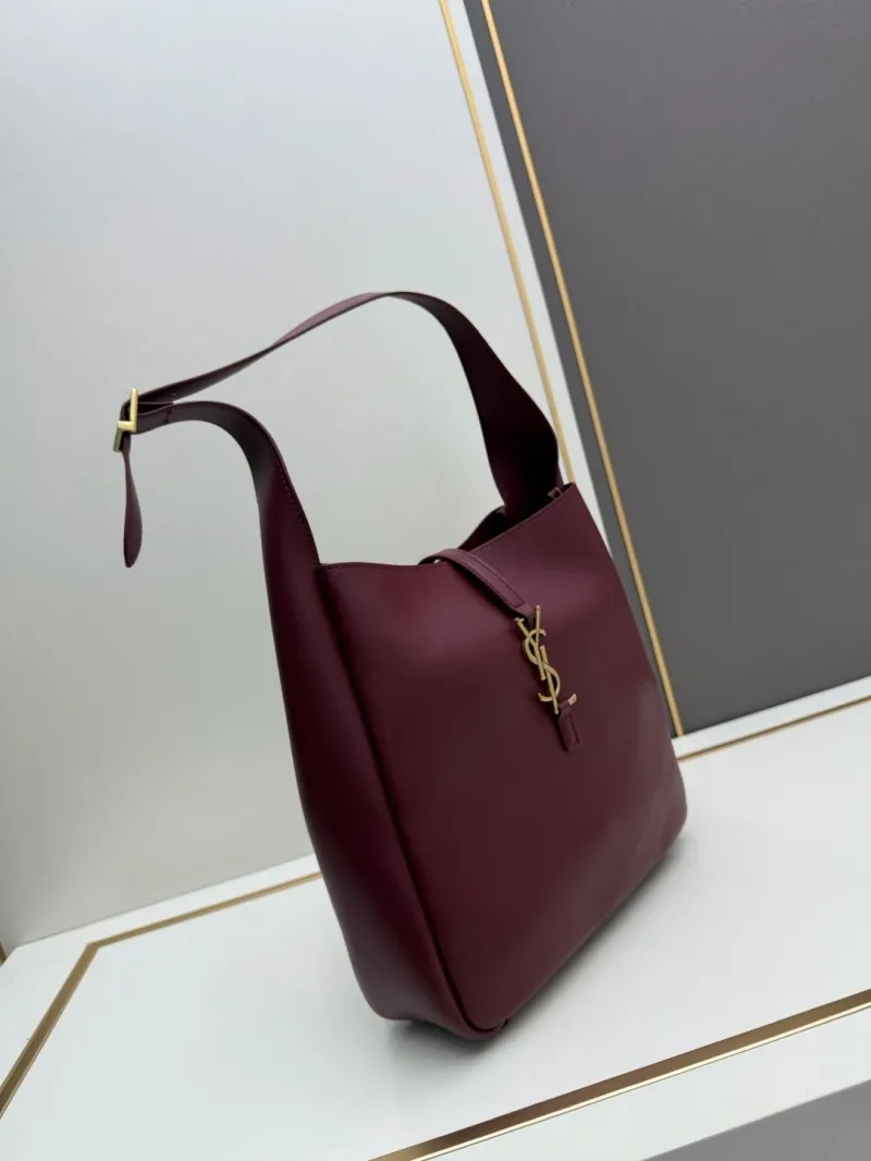 Alternative view of YSL Burgundy Leather Hobo Shoulder Bag 752