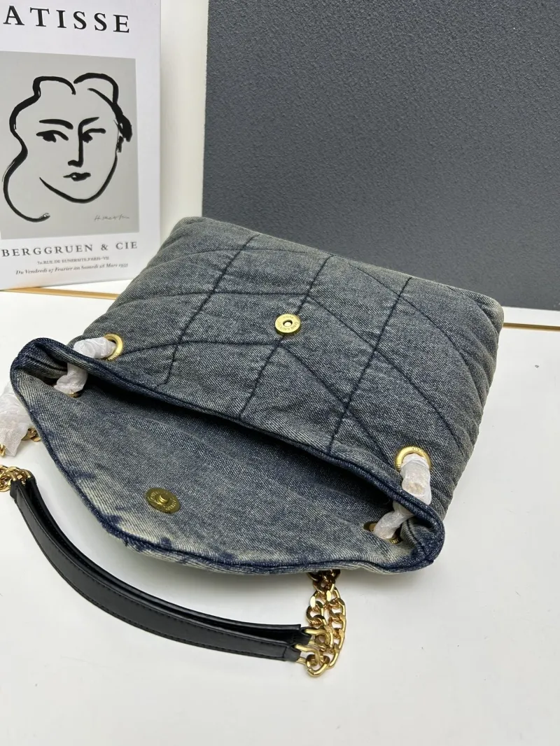 YSL Denim Top Handle Shoulder Bag S03020 - Image 7
