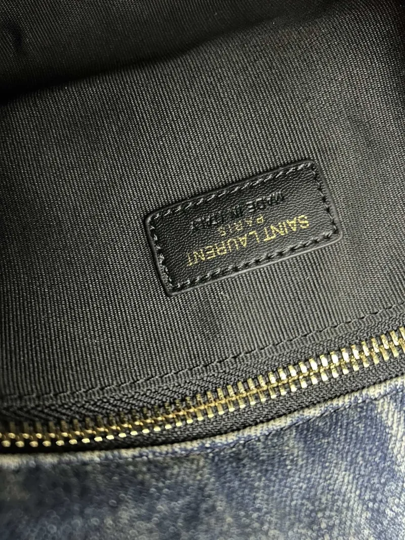 YSL Washed Denim Top Handle Shoulder Bag S03020 - Image 9