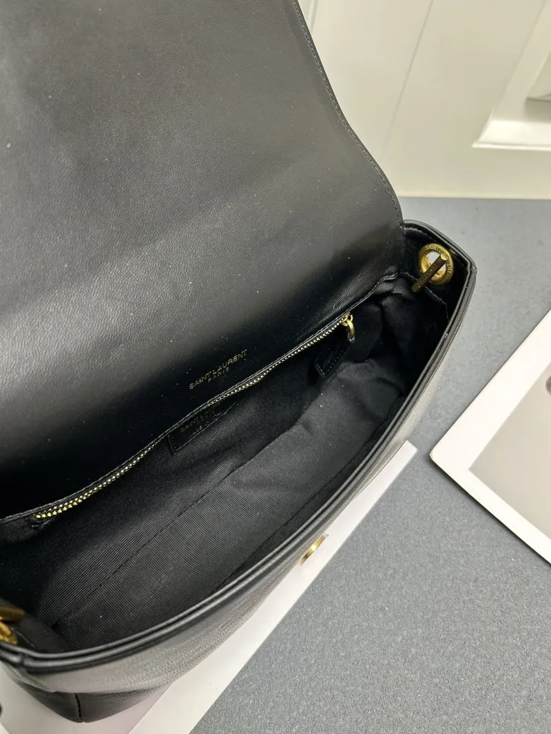 YSL Black Leather Shoulder Bag S08043 - Image 8