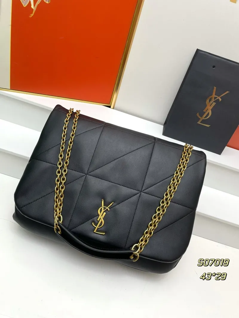 YSL Black Quilted Leather Chain Shoulder Bag S07019