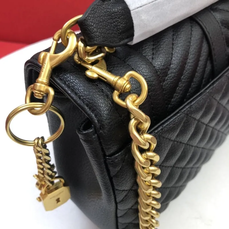 YSL Black Quilted Top Handle Bag 761 - Image 5