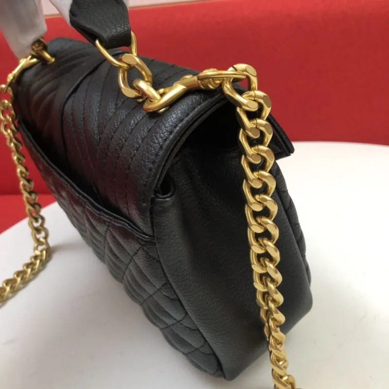 YSL Black Quilted Top Handle Bag 761 - Image 6