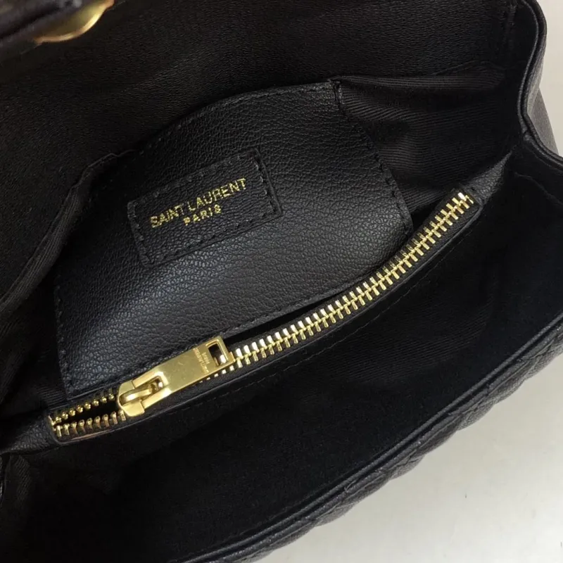 YSL Black Quilted Top Handle Bag 761 - Image 9