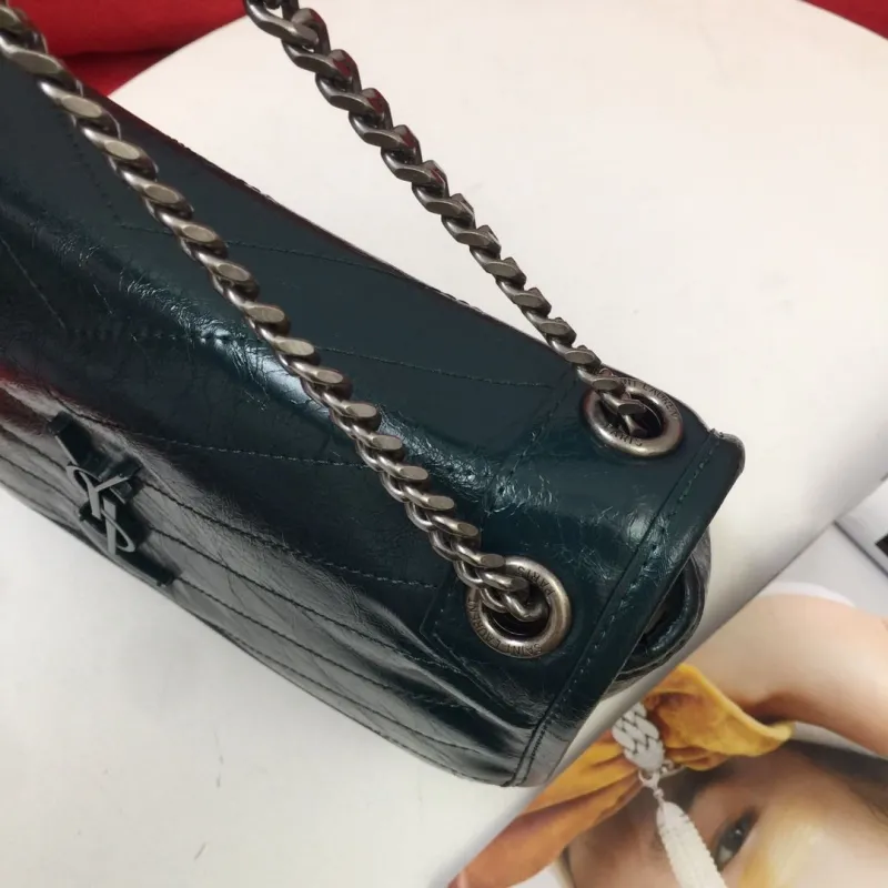 YSL Dark Green Chain Shoulder Bag 1001 22cm - Image 5