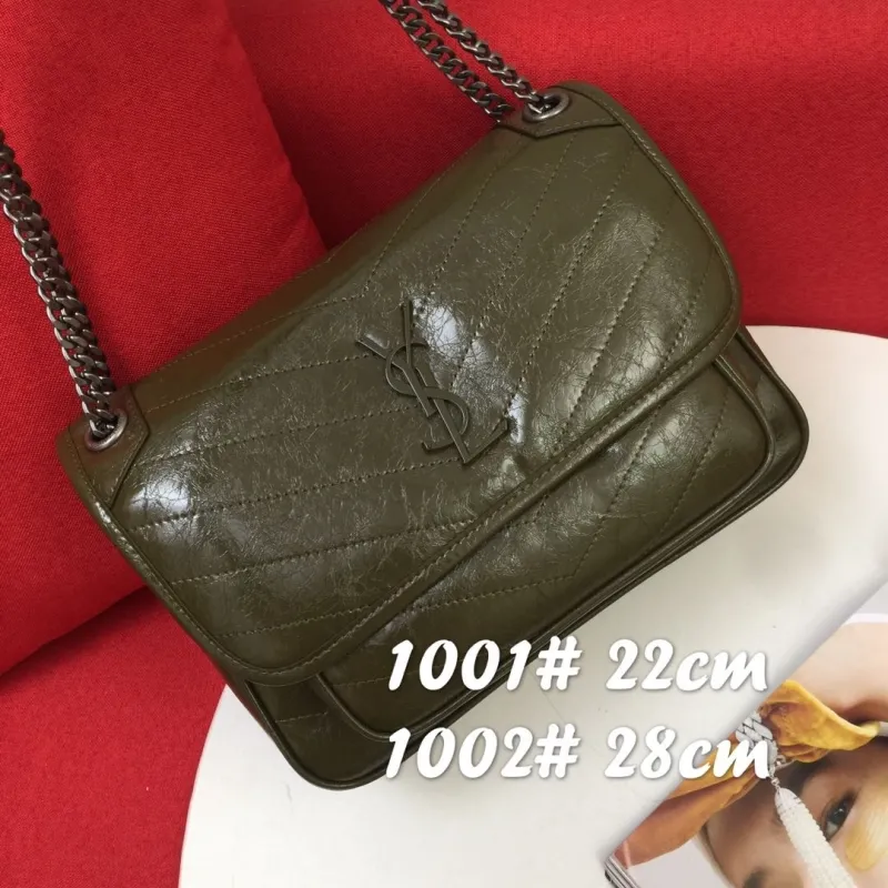 YSL Olive Green Chain Shoulder Bag 1001# 22cm