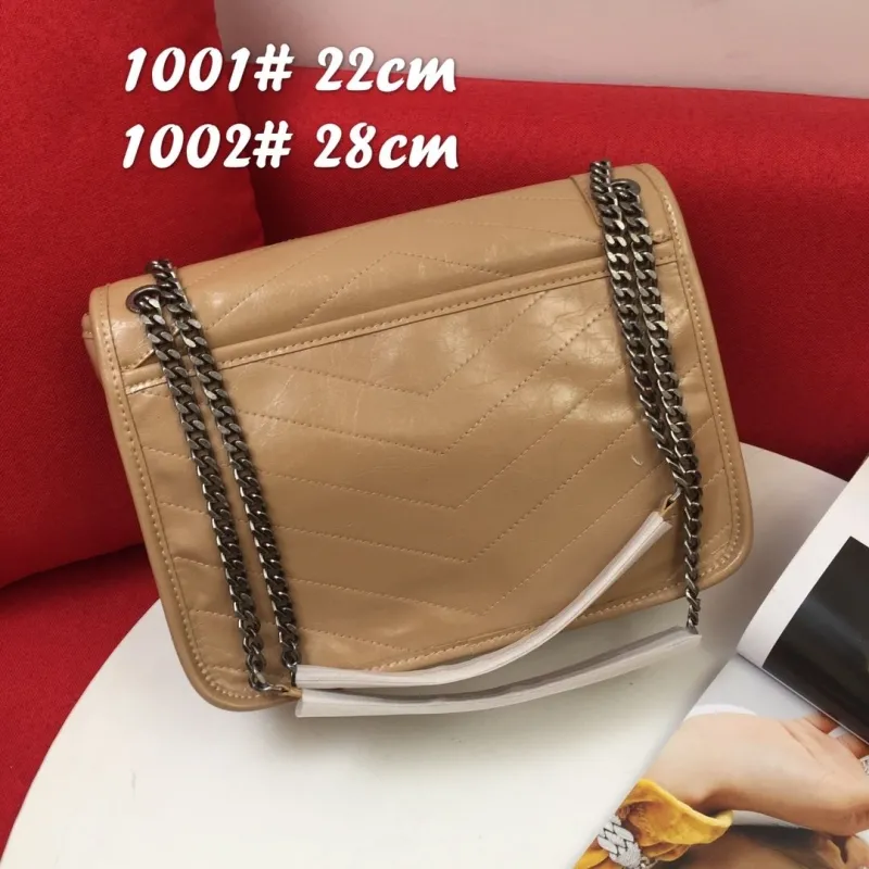 YSL Beige Chain Shoulder Bag 1001# 22cm 1002# 28cm - Image 3