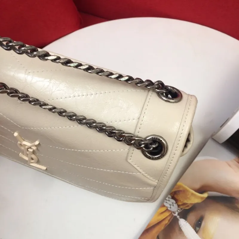 YSL Cream Quilted Chain Shoulder Bag 22cm 28cm - Image 5