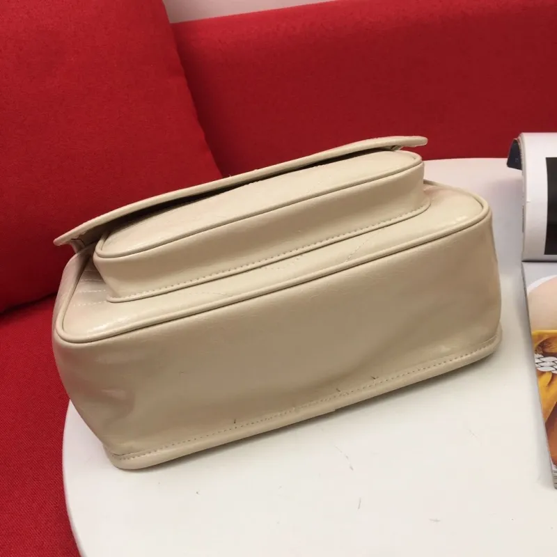 YSL Cream Quilted Chain Shoulder Bag 22cm 28cm - Image 7