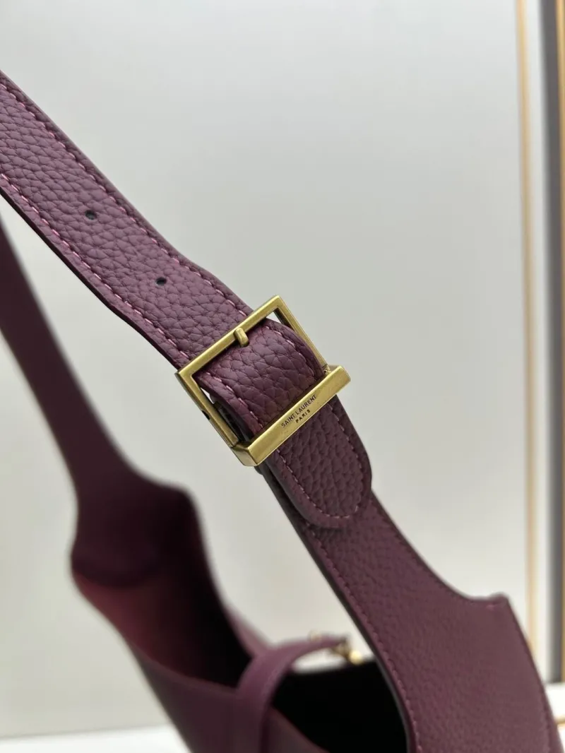 YSL Burgundy Leather Hobo Bag 777 - Image 7