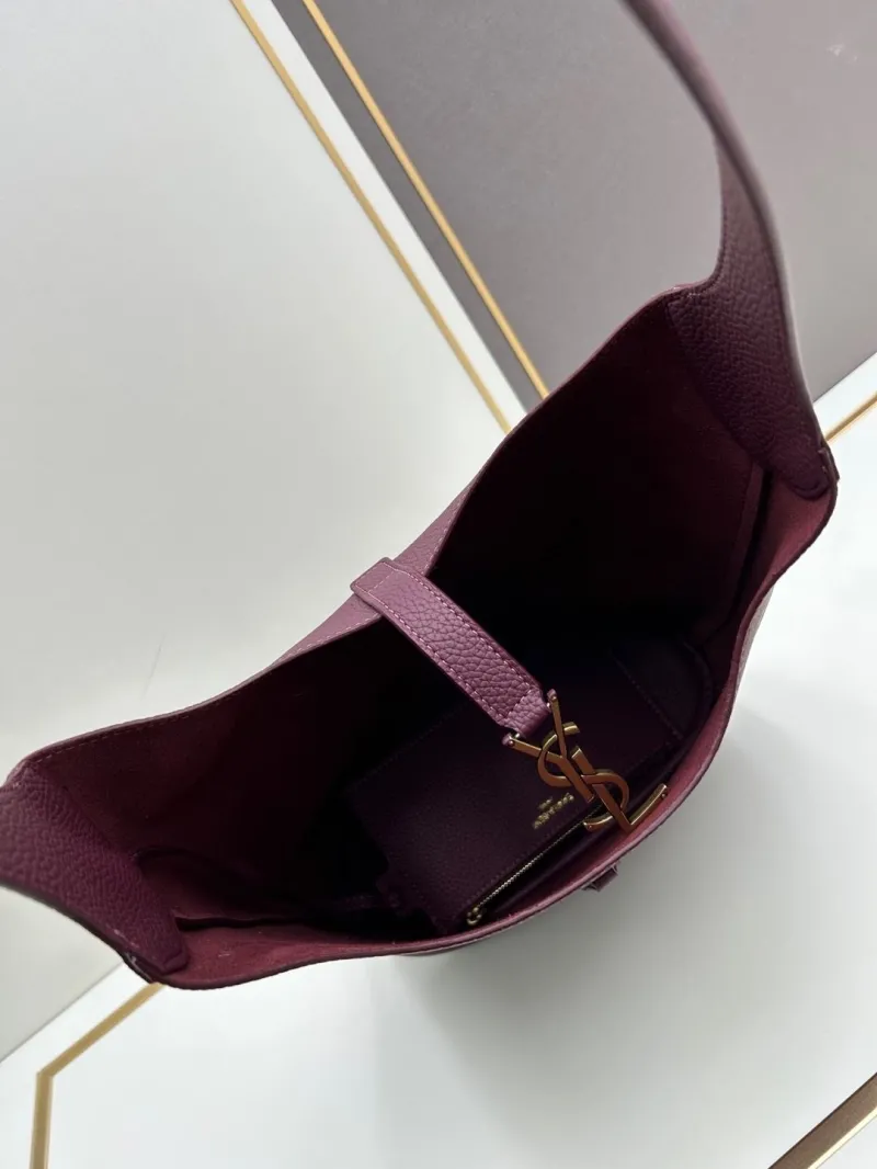 YSL Burgundy Leather Hobo Bag 777 - Image 8