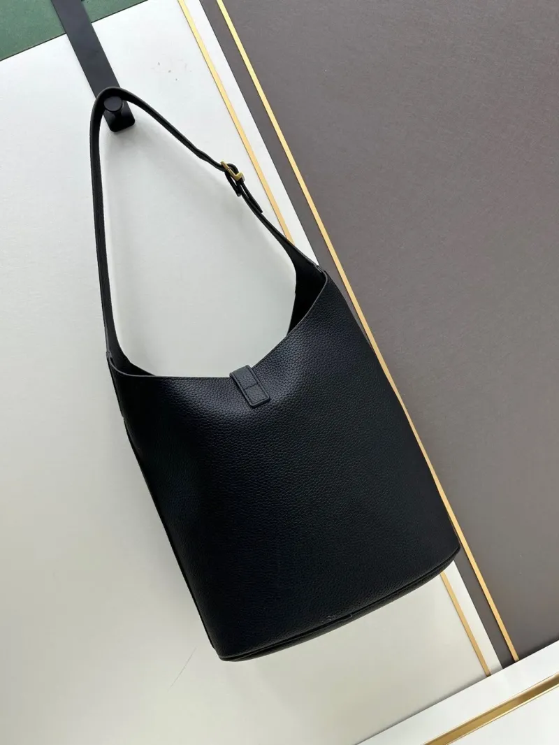 Alternative view of YSL Black Leather Hobo Bag 778