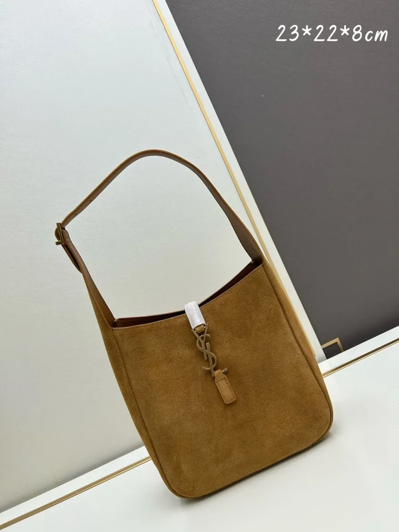 YSL Suede Brown Hobo Bag 779