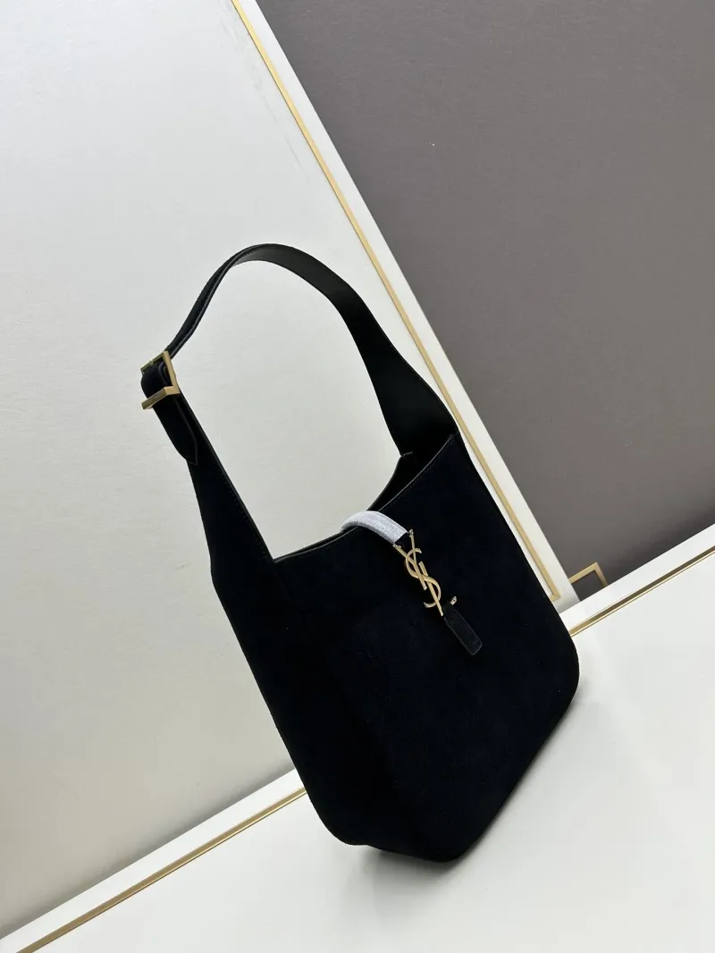 Alternative view of YSL Black Suede Hobo Bag 781