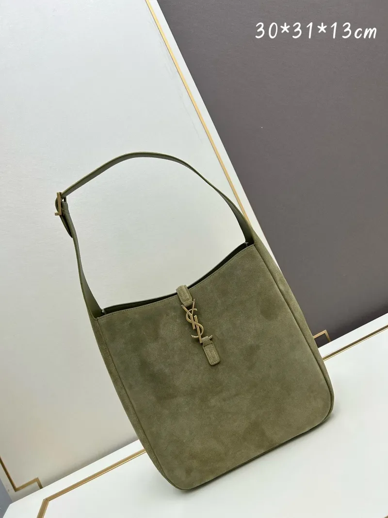 YSL Olive Suede Hobo Bag 783