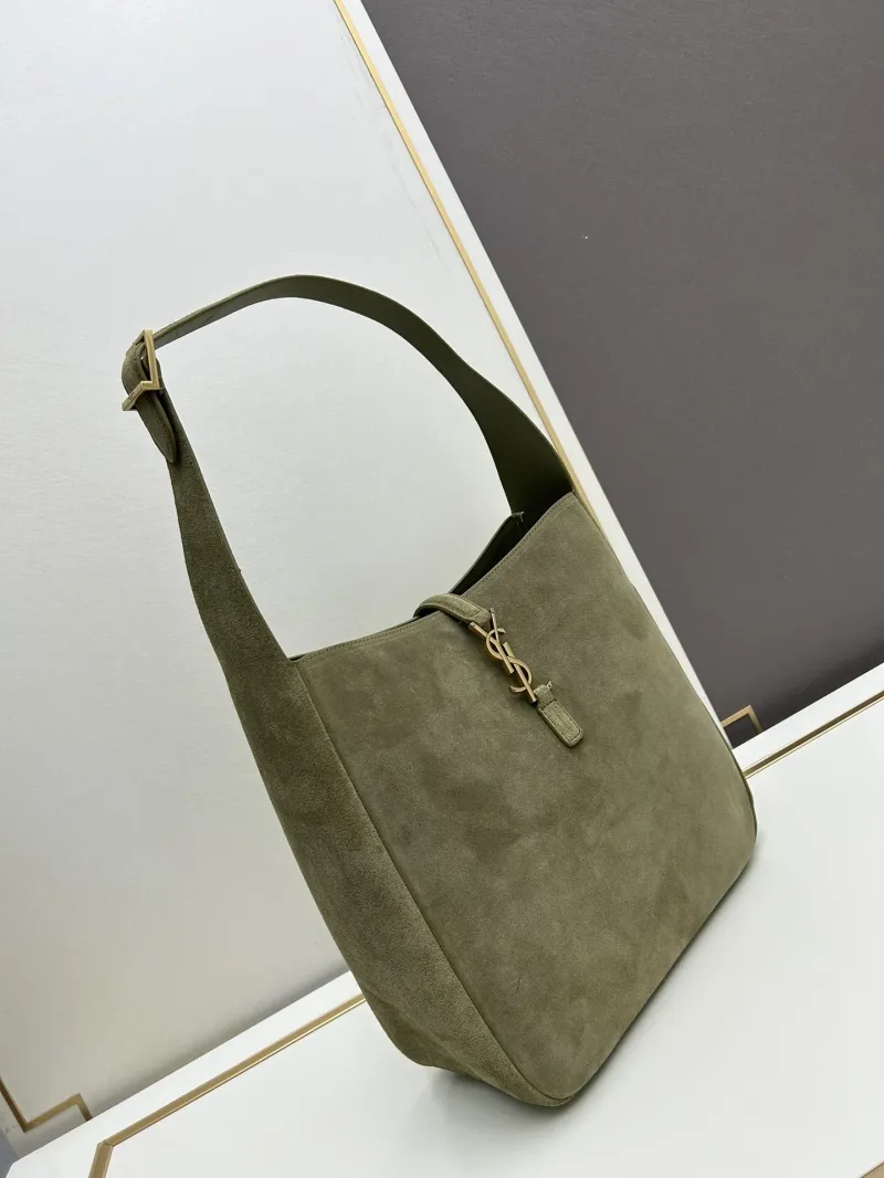 Alternative view of YSL Olive Suede Hobo Bag 783