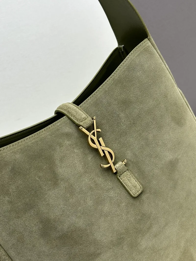 YSL Olive Suede Hobo Bag 783 - Image 4