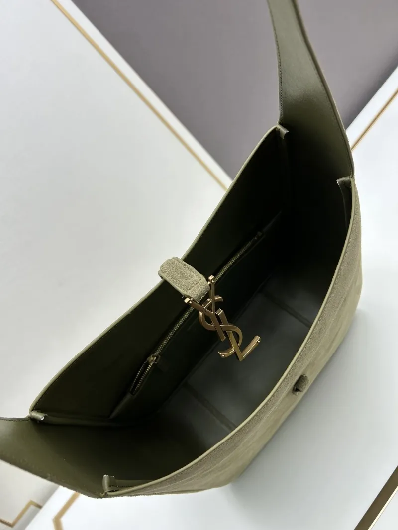 YSL Olive Suede Hobo Bag 783 - Image 7