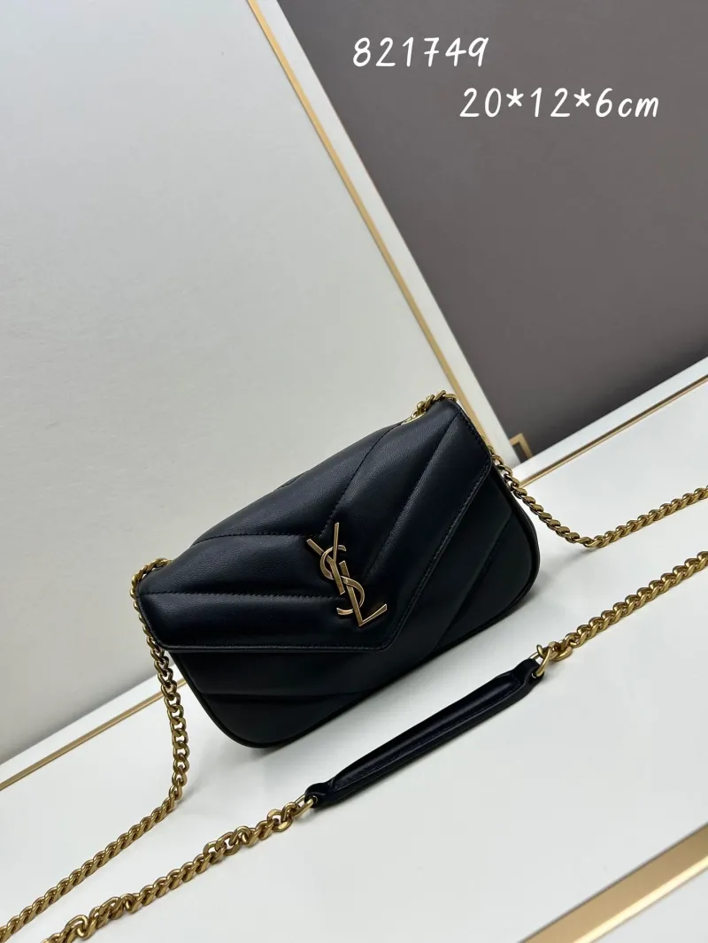 YSL Black Chain Shoulder Bag Model 821749