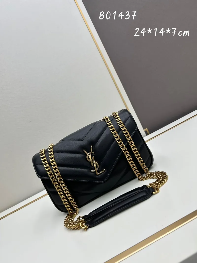 YSL Black Chain Shoulder Bag 801437