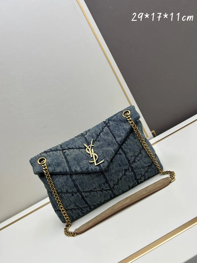 YSL Denim Chain Shoulder Bag 788