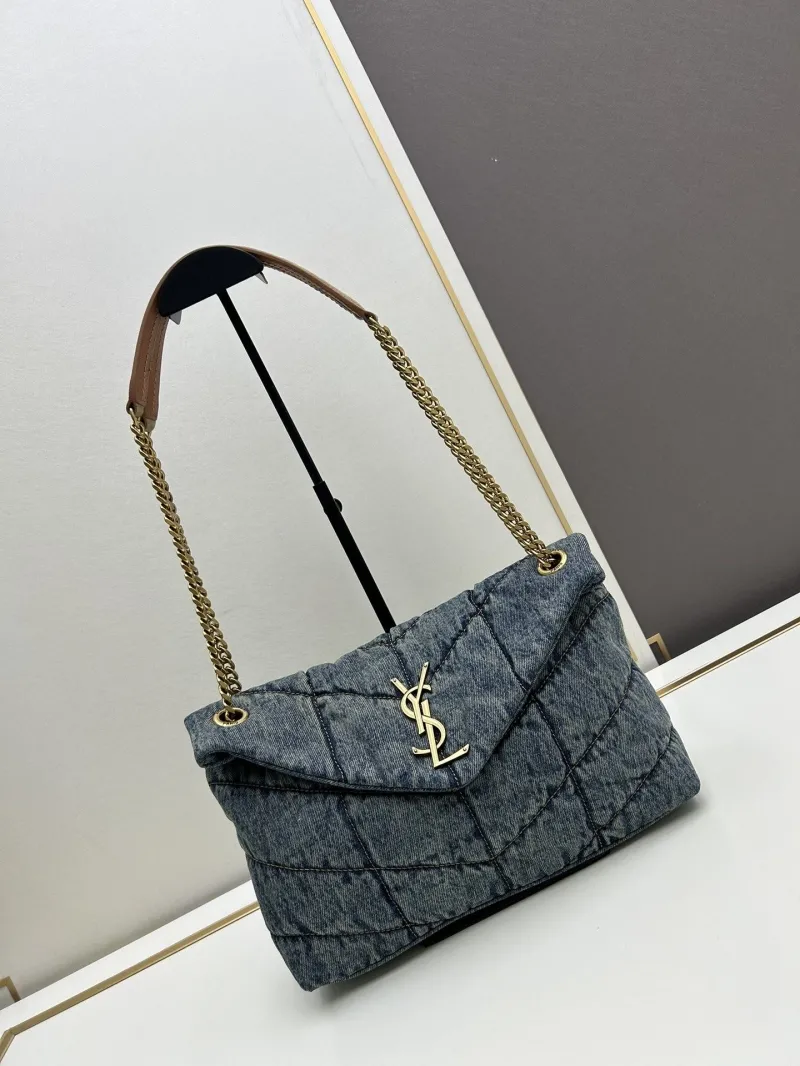 Alternative view of YSL Denim Chain Shoulder Bag 788