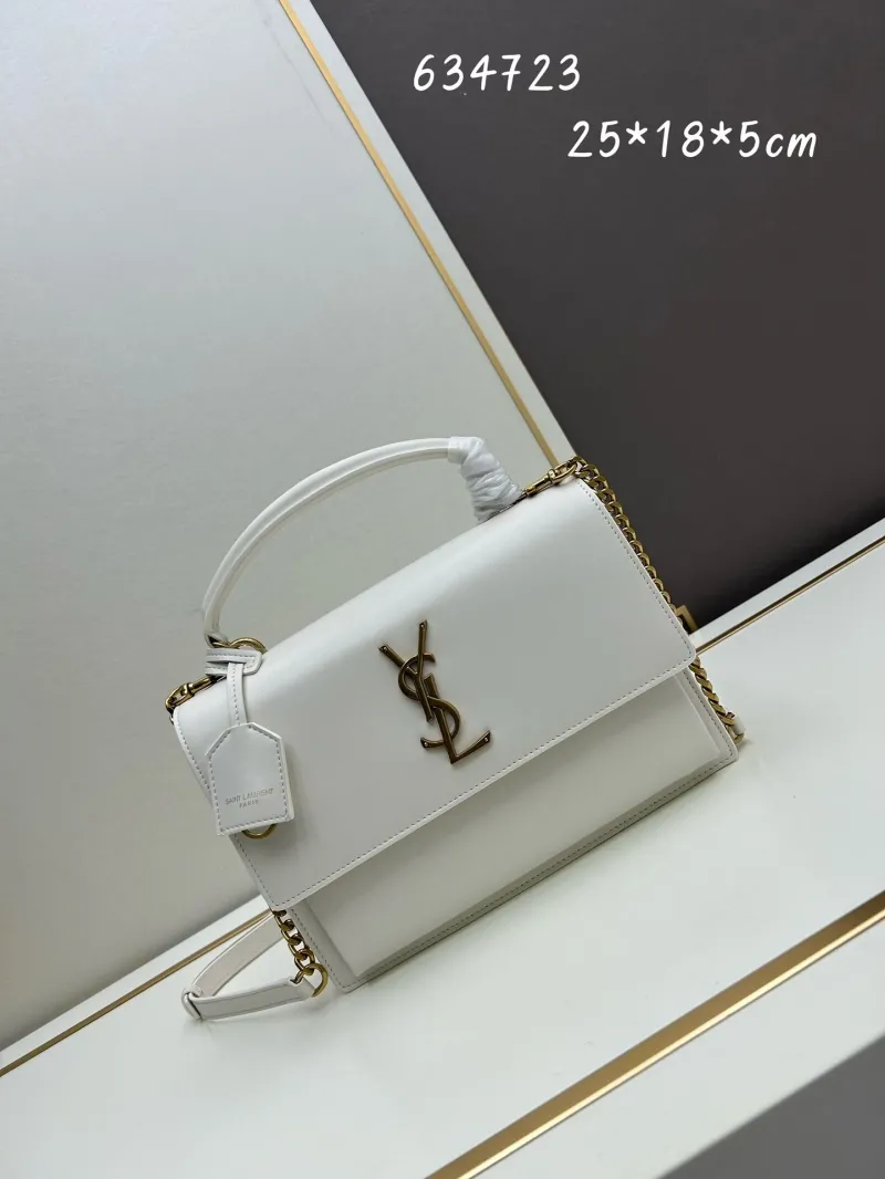 YSL White Top Handle Bag 634723