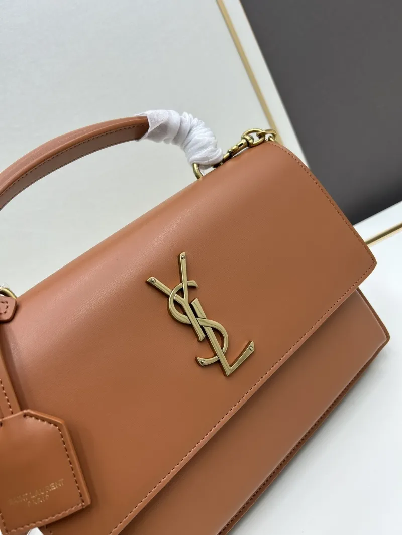 YSL Brown Top Handle Shoulder Bag 634723 - Image 4