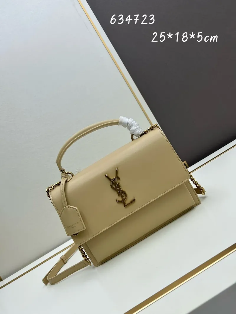YSL Beige Top Handle Shoulder Bag 634723