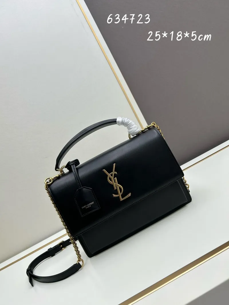 YSL 634723 Leather Top Handle Crossbody Bag