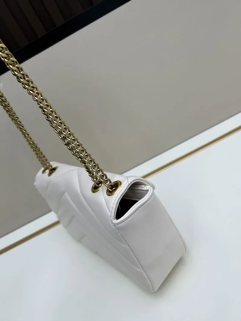 YSL White Top Handle Chain Bag Model 6146 - Image 3