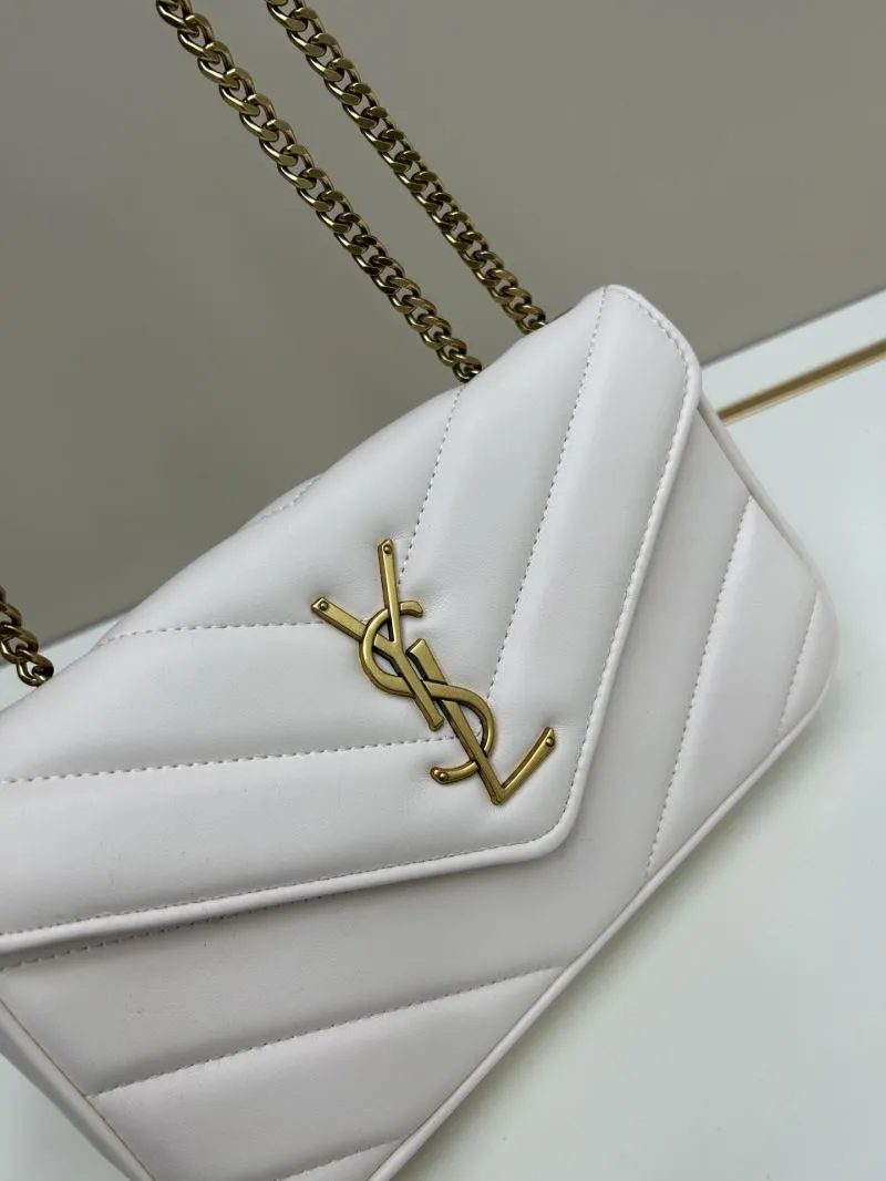 YSL White Top Handle Chain Bag Model 6146 - Image 4