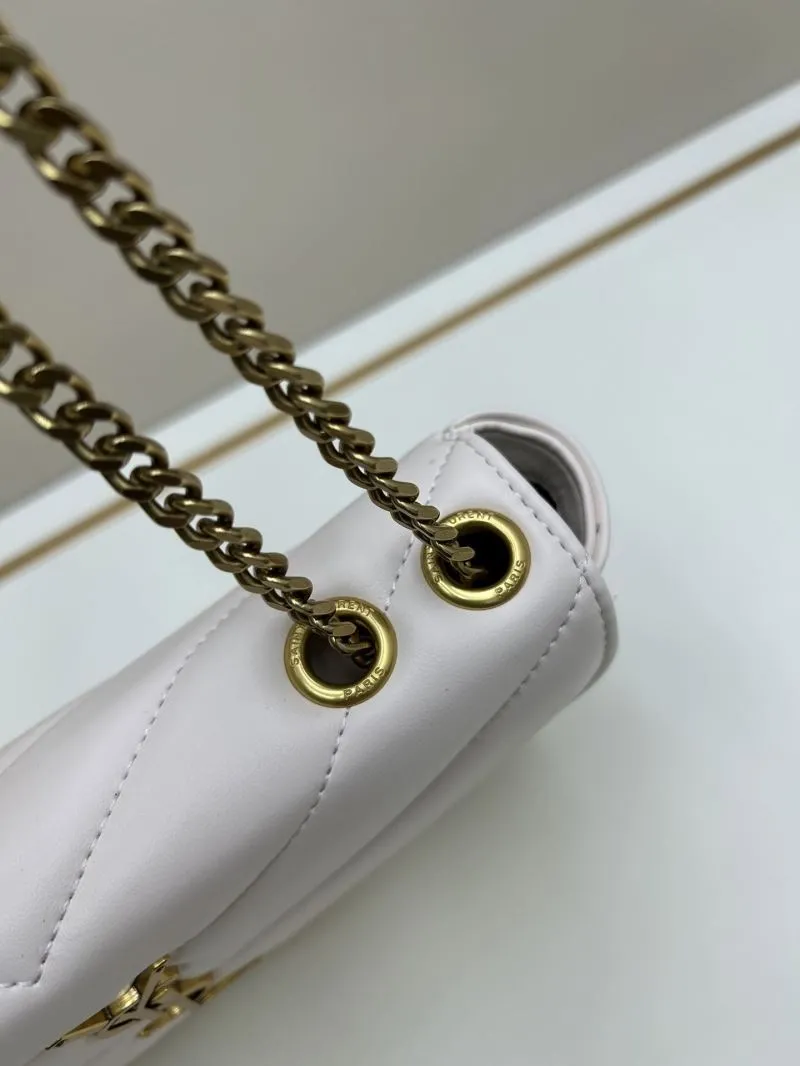 YSL White Top Handle Chain Bag Model 6146 - Image 5