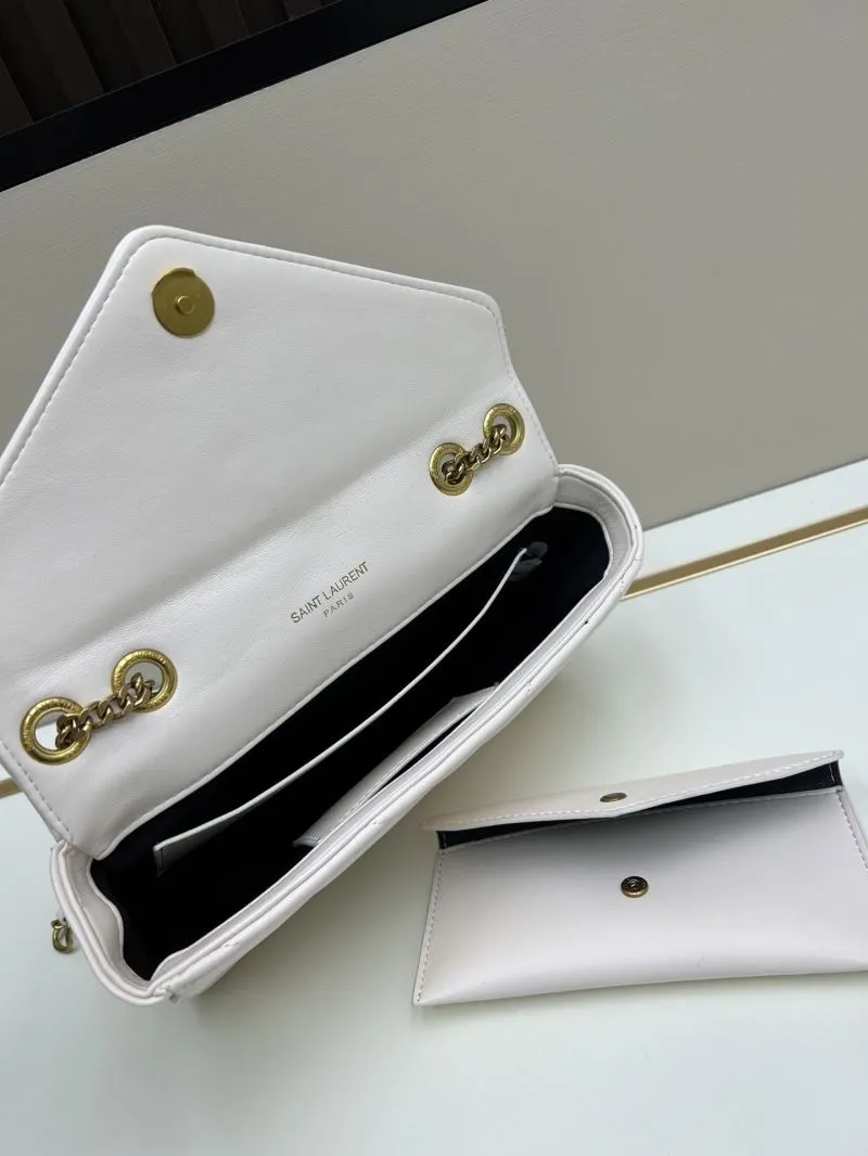 YSL White Top Handle Chain Bag Model 6146 - Image 6