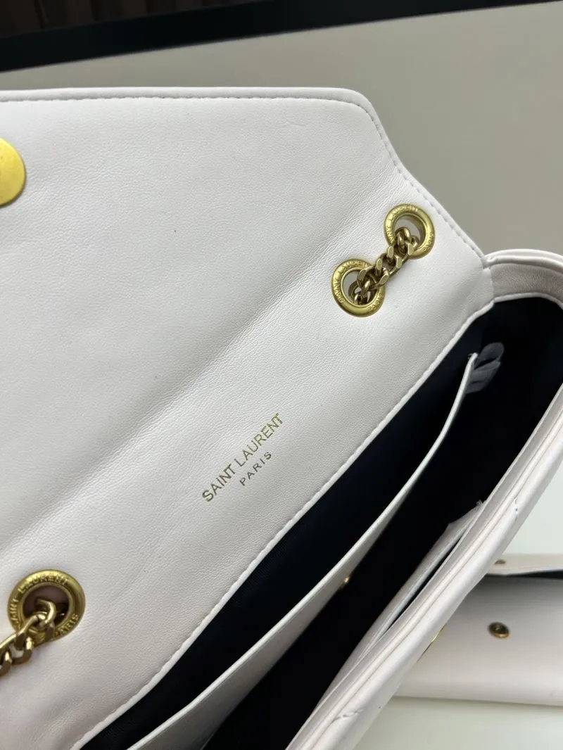 YSL White Top Handle Chain Bag Model 6146 - Image 7