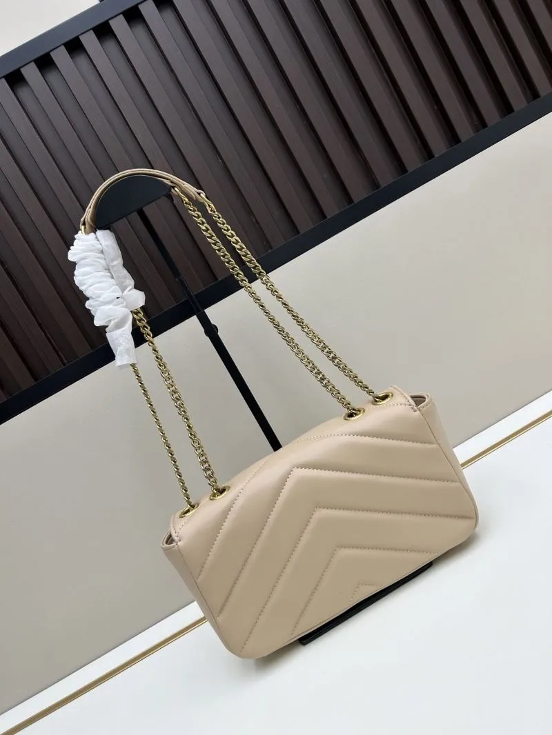 Alternative view of YSL Beige Quilted Chain Shoulder Bag 6146
