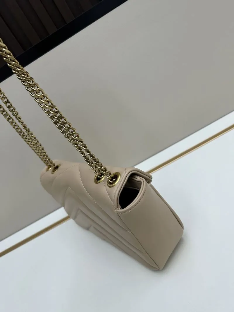 YSL Beige Quilted Chain Shoulder Bag 6146 - Image 3