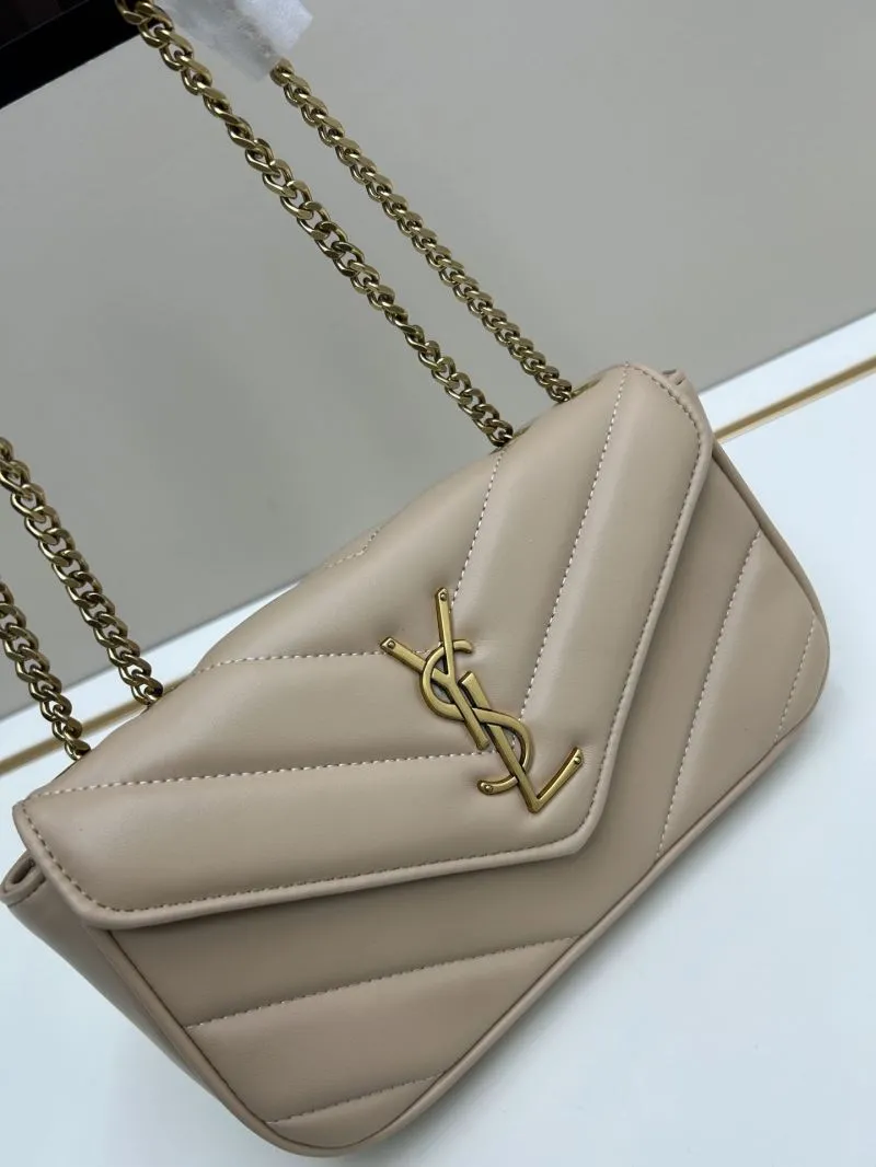 YSL Beige Quilted Chain Shoulder Bag 6146 - Image 4